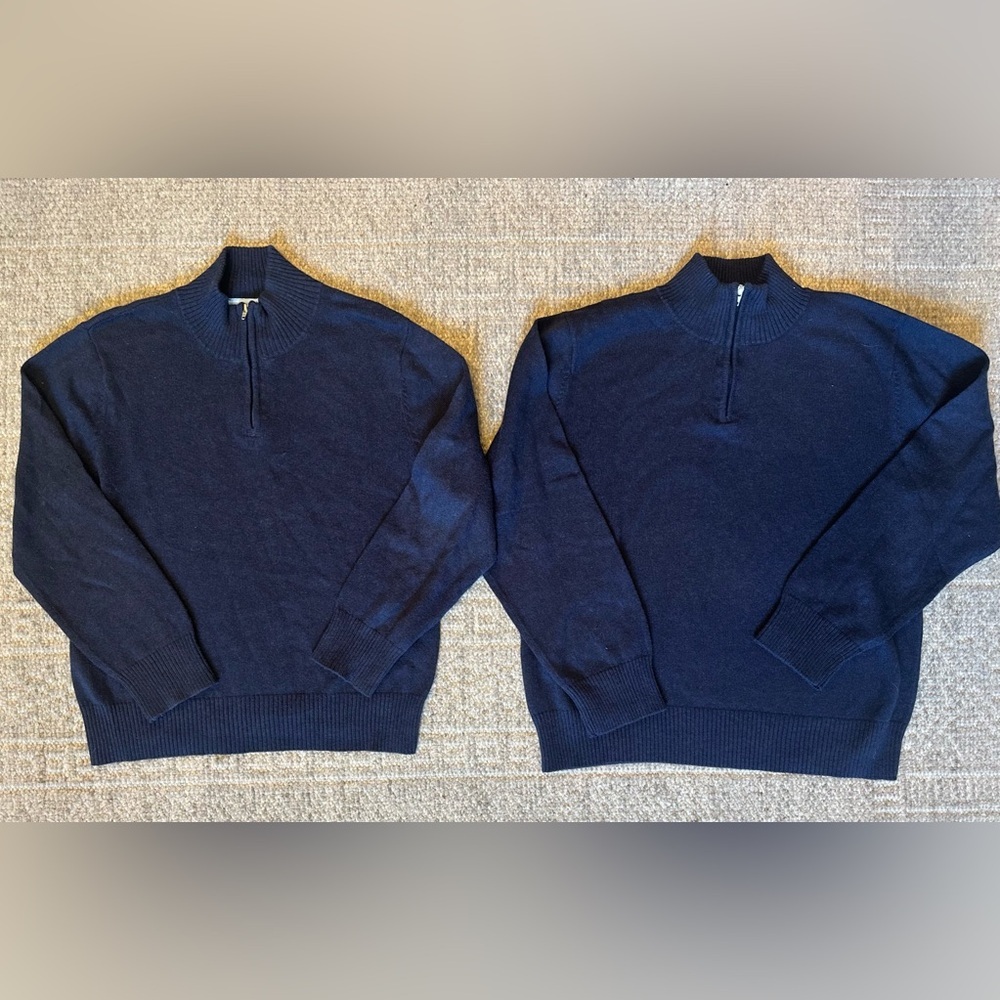 EUC Bella Bliss cotton and cashmere navy sweaters sizes 8 and 12
